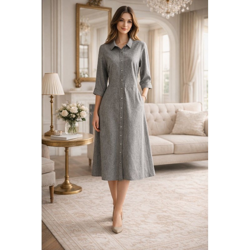 Robe chemise OPUS WUTA en lin & coton – Taille 38 | Fripencia