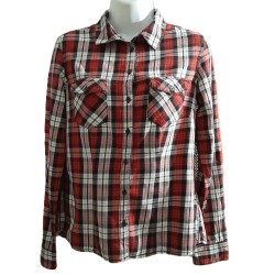 Chemise à carreaux rouge Up Fashion taille 36 – 100% coton | Fripencia