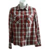 Chemise à carreaux rouge Up Fashion taille 36 – 100% coton | Fripencia