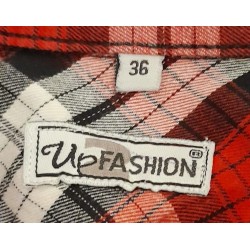 Chemise à carreaux rouge Up Fashion taille 36 – 100% coton | Fripencia