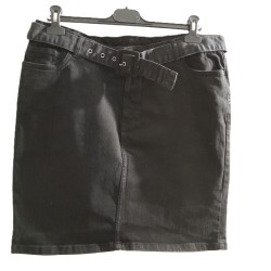 Jupe en jean noire Janina taille 44 avec ceinture – Très bon état