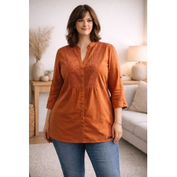 Blouse tunique orange s.Oliver 100% coton – Taille 42