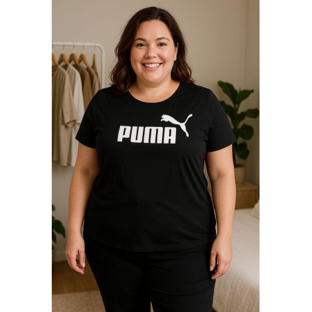 T-shirt Puma Femme Noir Taille 46 – Logo Blanc