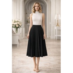 Jupe midi plissée noire Stradivarius taille S femme