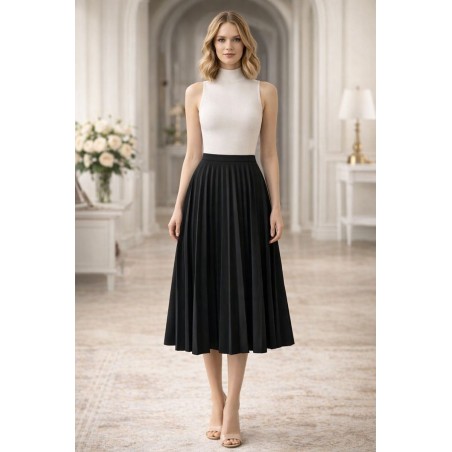 Jupe midi plissée noire Stradivarius taille S femme
