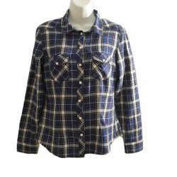 Chemise à carreaux bleu marine H&M Divided femme taille 36