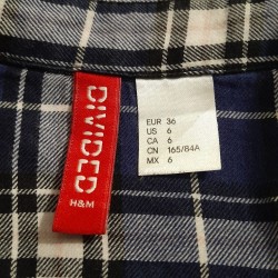 Chemise à carreaux bleu marine H&M Divided femme taille 36