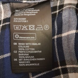 Chemise à carreaux bleu marine H&M Divided femme taille 36