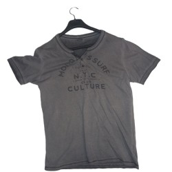 T-shirt S.Oliver gris délavé NYC Culture homme XXL XL | Fripencia