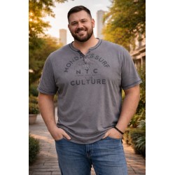 T-shirt S.Oliver gris délavé NYC Culture homme XXL XL | Fripencia