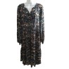 Robe longue bohème fleurie Cream noire – Taille 40 | Fripencia