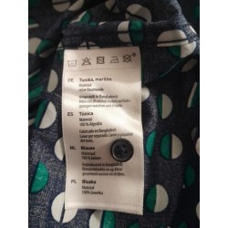 Blouse femme coton bleu marine motifs géométriques T42 – Up2Fashion | Fripencia