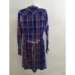 Robe chemise à carreaux femme 100% coton – Taille M | Fripencia