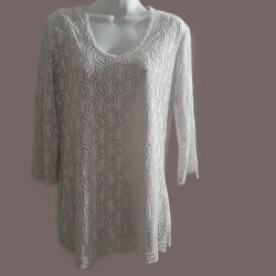 Tunique gris perle à motifs relief VERSE – Taille 40
