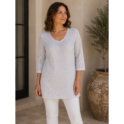 Tunique gris perle à motifs relief VERSE – Taille 40
