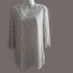 Tunique gris perle à motifs relief VERSE – Taille 40