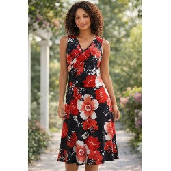 Robe noire fleurie croisée chic – Taille unique – Coco Girls Paris | Fripencia