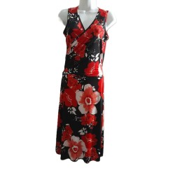 Robe noire fleurie croisée chic – Taille unique – Coco Girls Paris | Fripencia