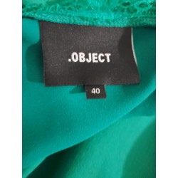 Robe verte OBJECT taille 40 – Robe fluide viscose avec dentelle